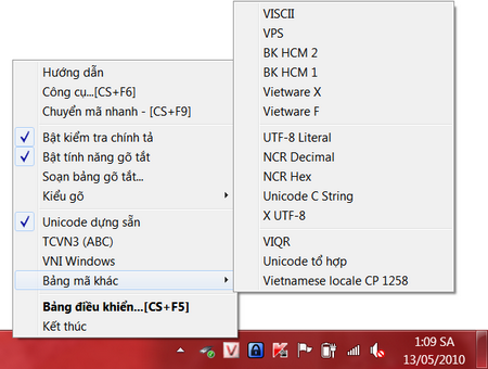 Gõ tiếng Việt Unikey trên taskbar